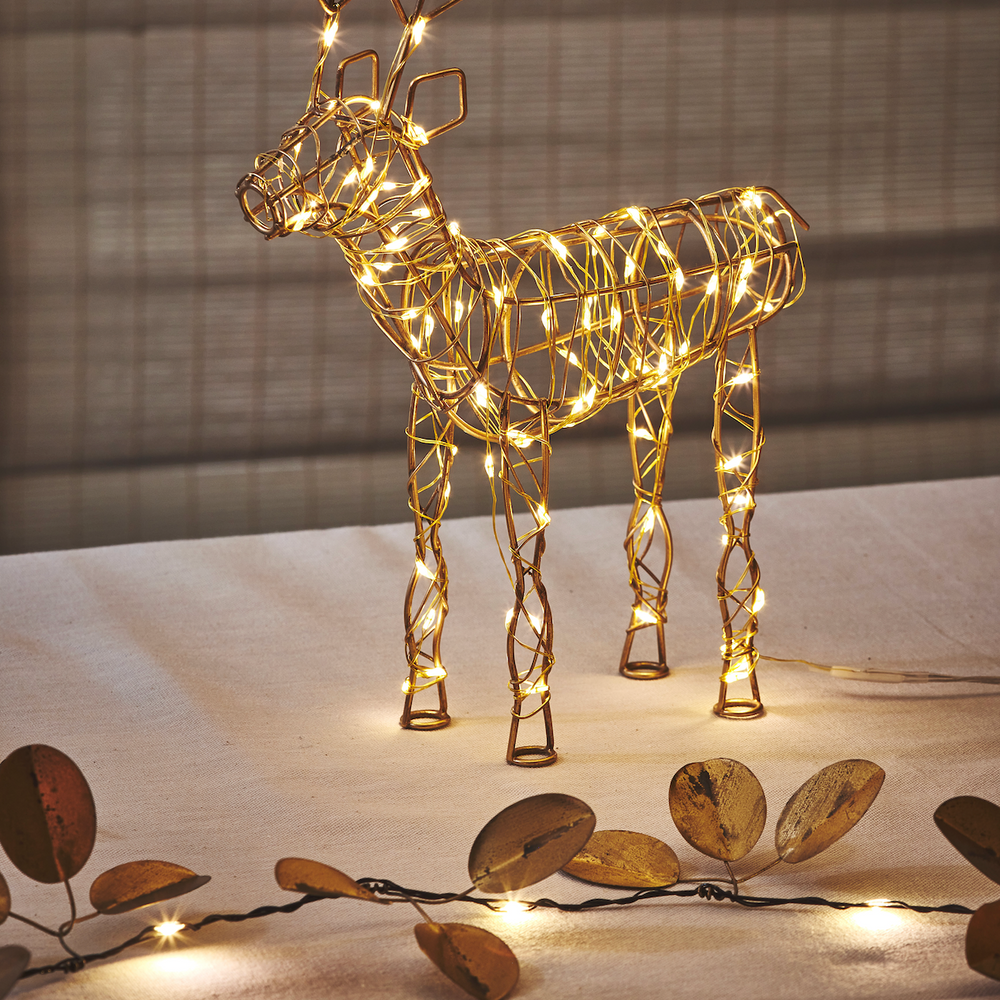 LED Table Top Wire Reindeer,Large(Battery Operated)