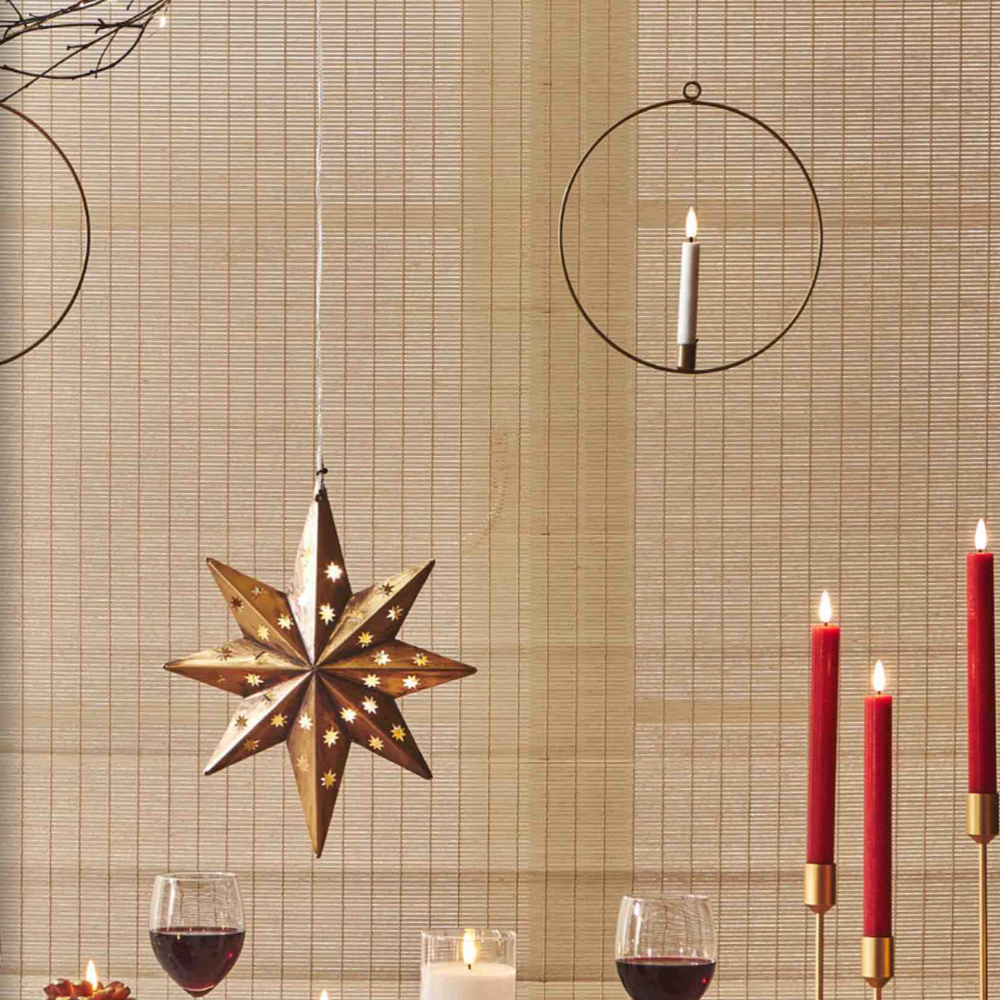 LED Pinecone Candle, Antique Gold