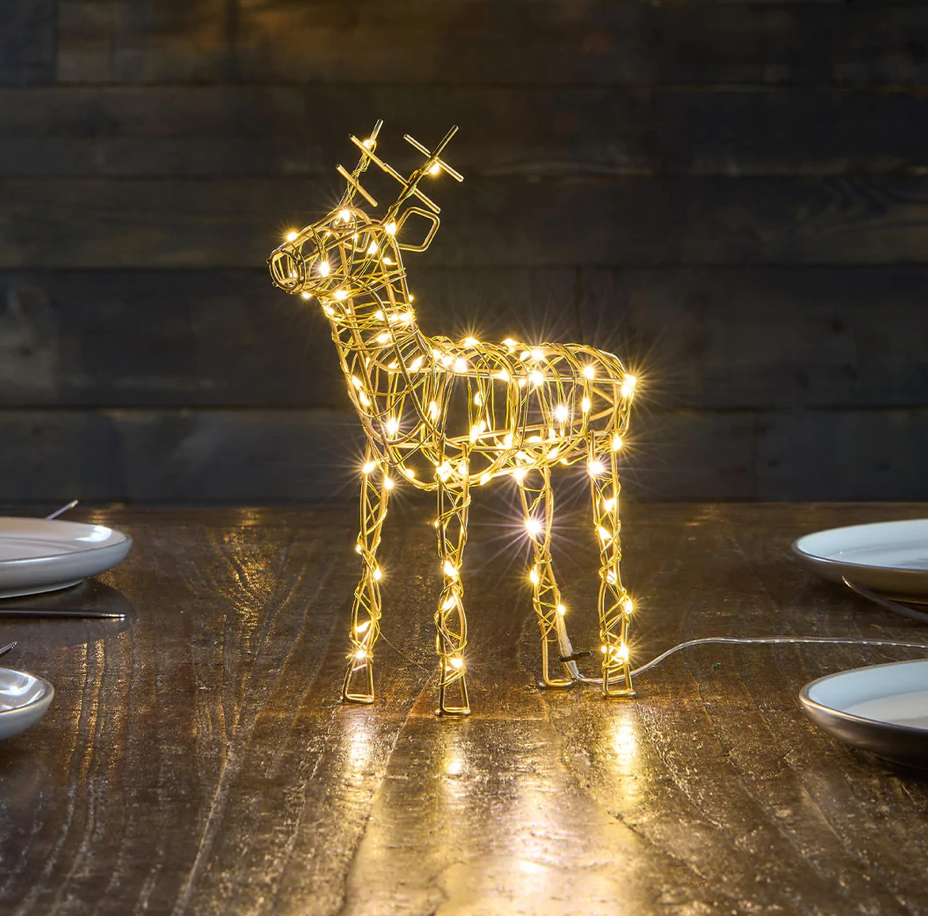 LED Table Top Wire Reindeer,Small (Battery Operated)