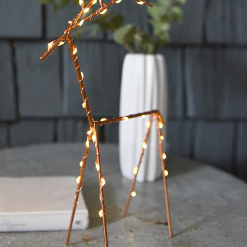 LED Table Top Wire Deer, Small (Battery Operated)