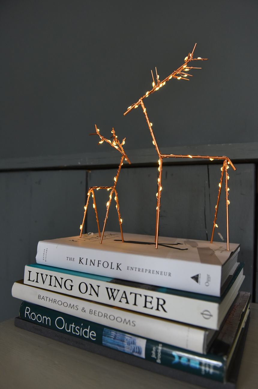 LED Table Top Wire Deer, Small (Battery Operated)