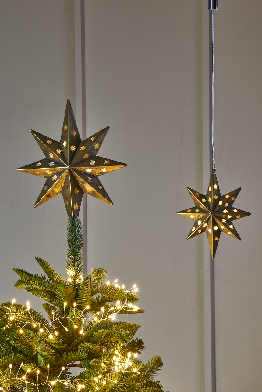 LED Metal Hanging Star Light, Gold