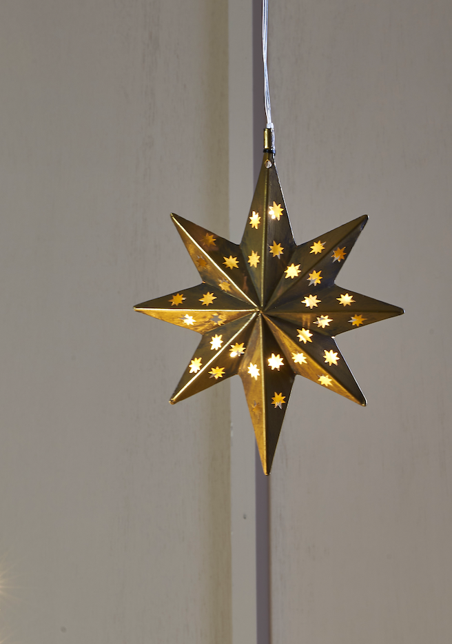 LED Metal Hanging Star Light, Gold