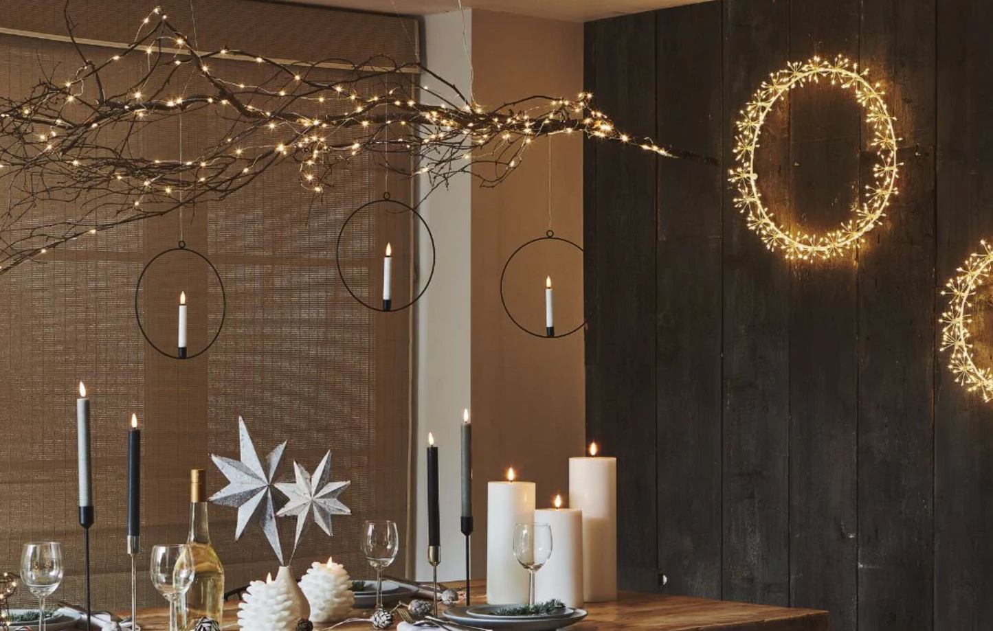 LED Hanging Candle Ring, Gold