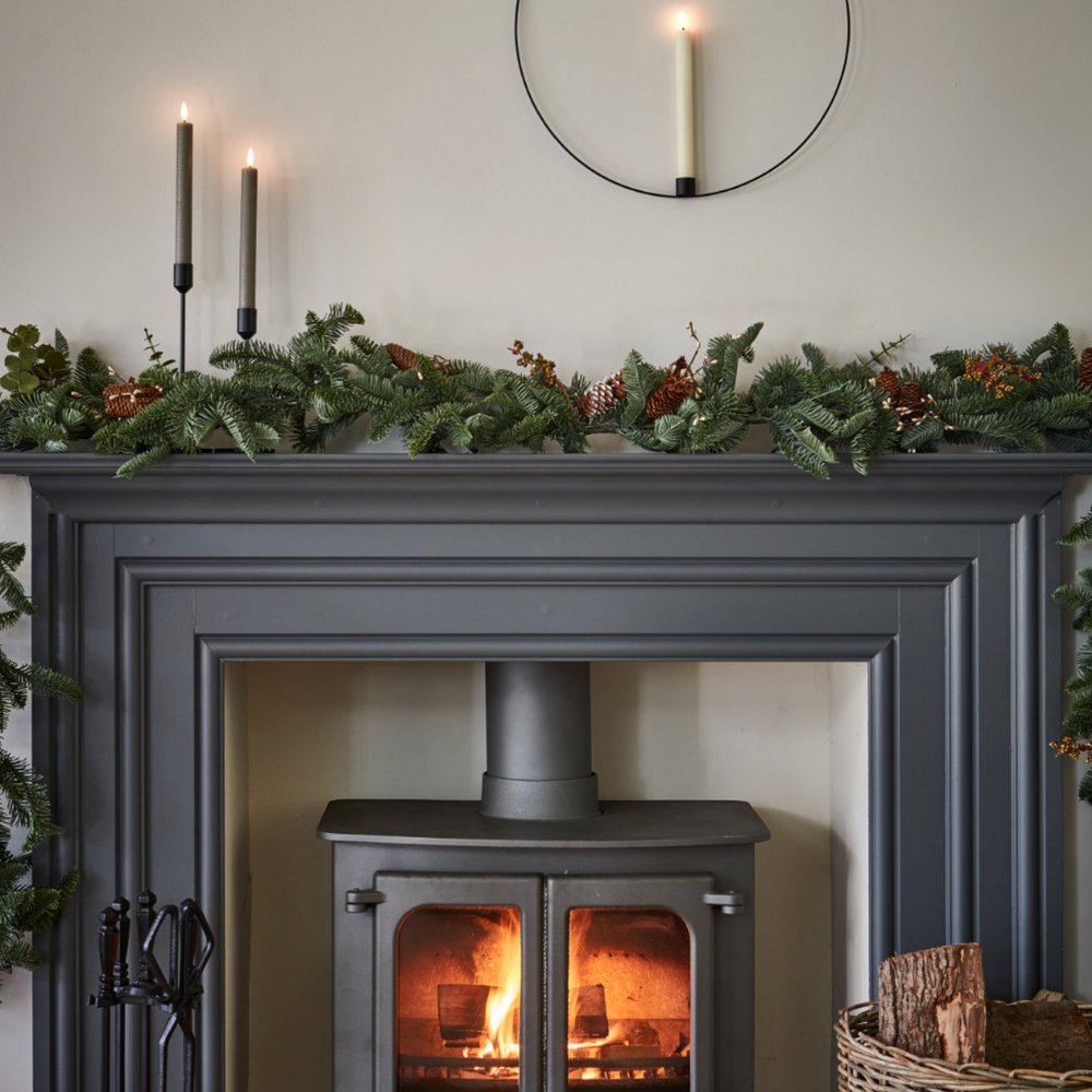 LED Hanging Candle Ring, Black