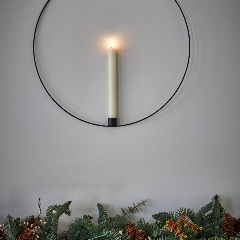 LED Hanging Candle Ring, Black