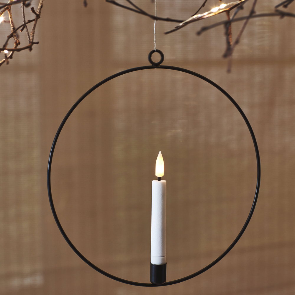 LED Hanging Candle Ring, Black