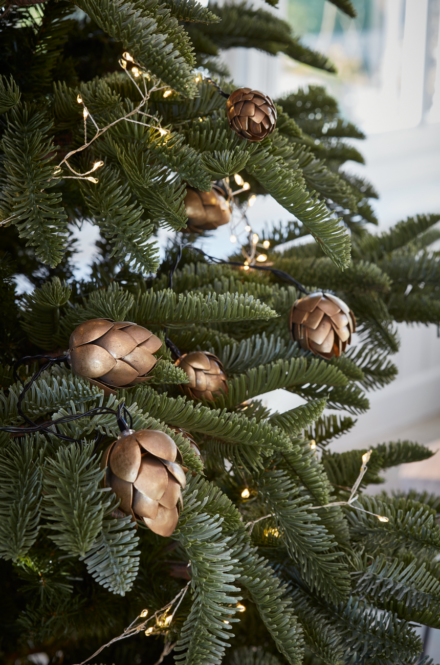 Handmade Metal LED Fairy Light, Pinecones (Battery Operated)