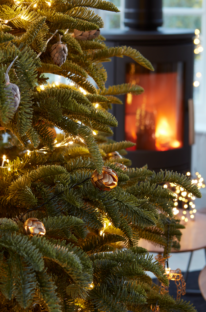 Handmade Metal LED Fairy Light, Pinecones (Battery Operated)