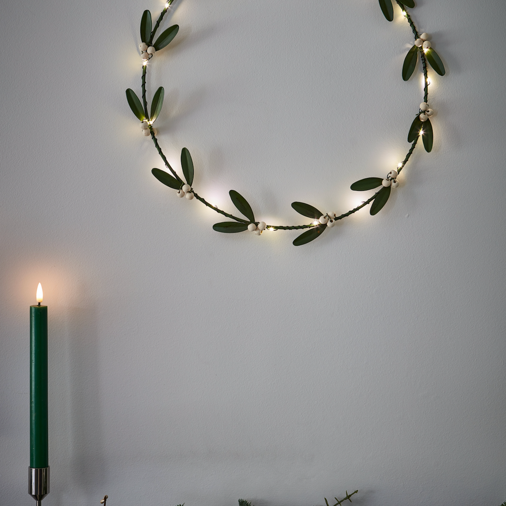 Handmade LED Mistletoe Wreath