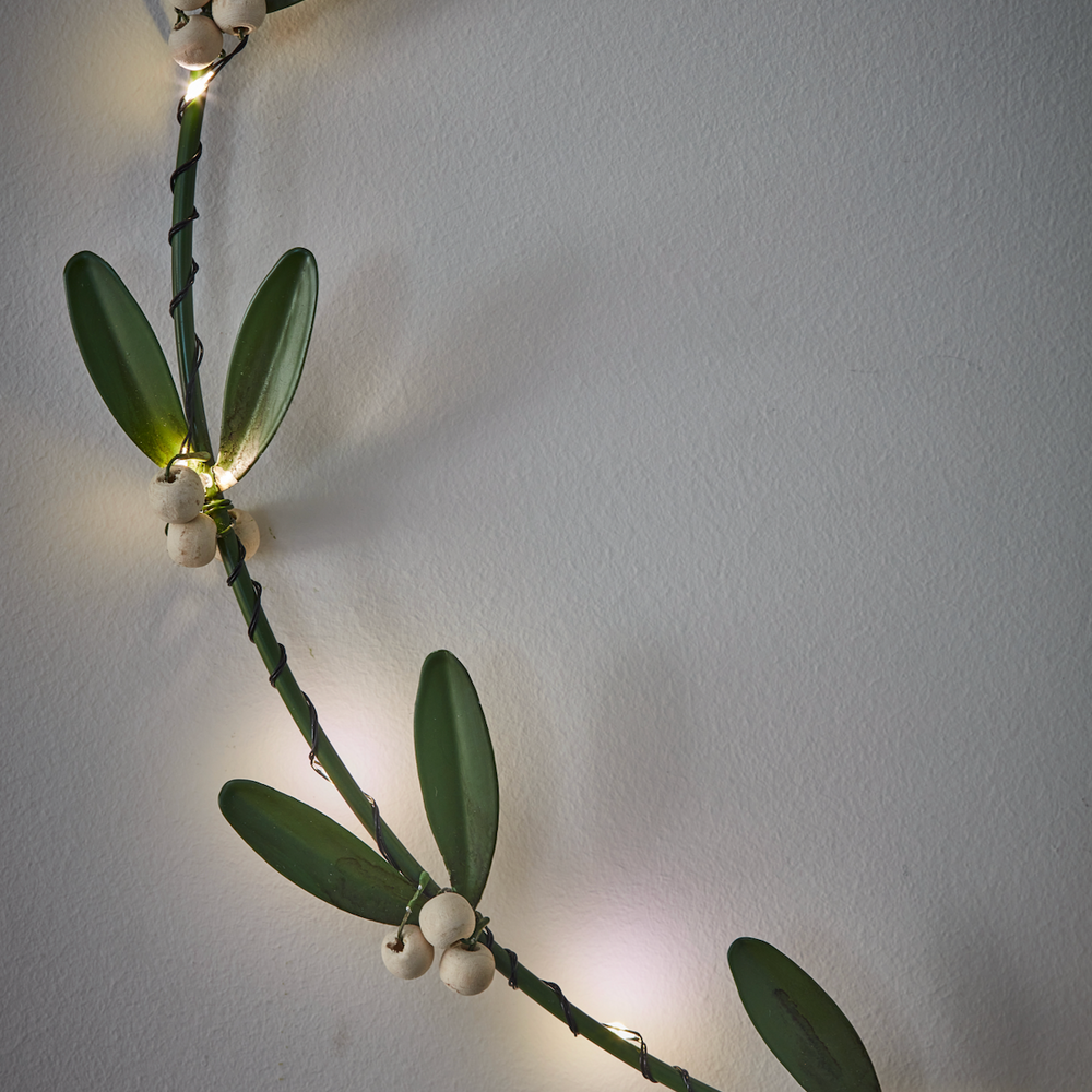 Handmade LED Mistletoe Wreath
