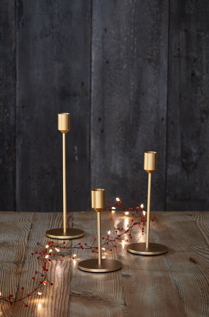 Candle Holder, Matt Gold ( Set Of 3 )