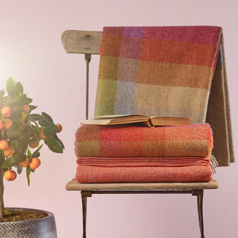 Bronte By Moon Harland Shetland Wool Throw, Sunset