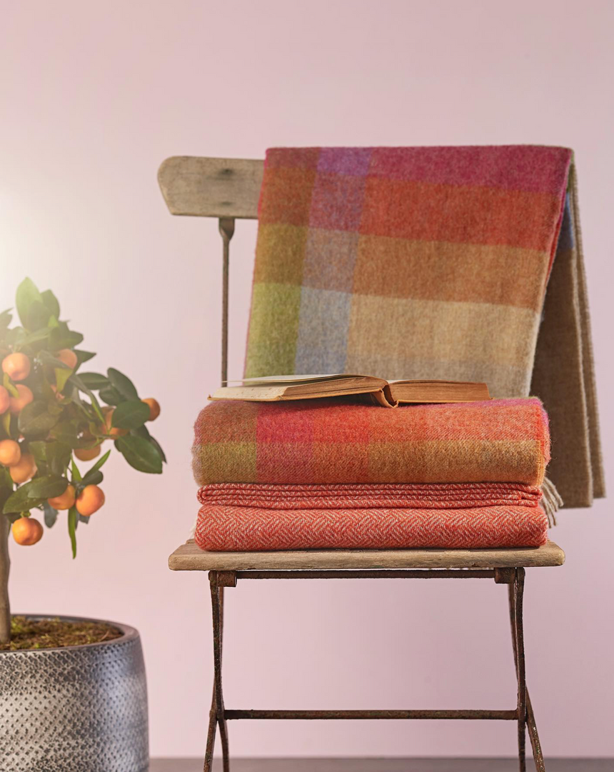 Bronte By Moon Harland Shetland Wool Throw, Sunset