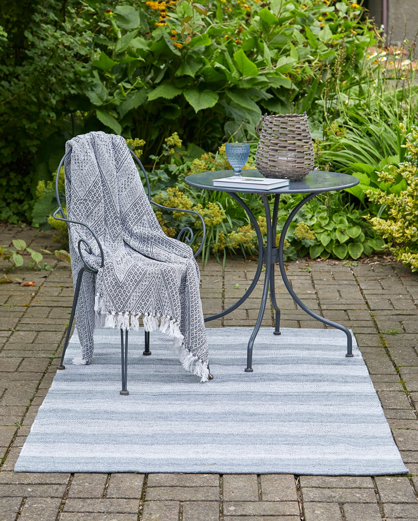 Walton & Co Chambray Stripe Rug, Grey