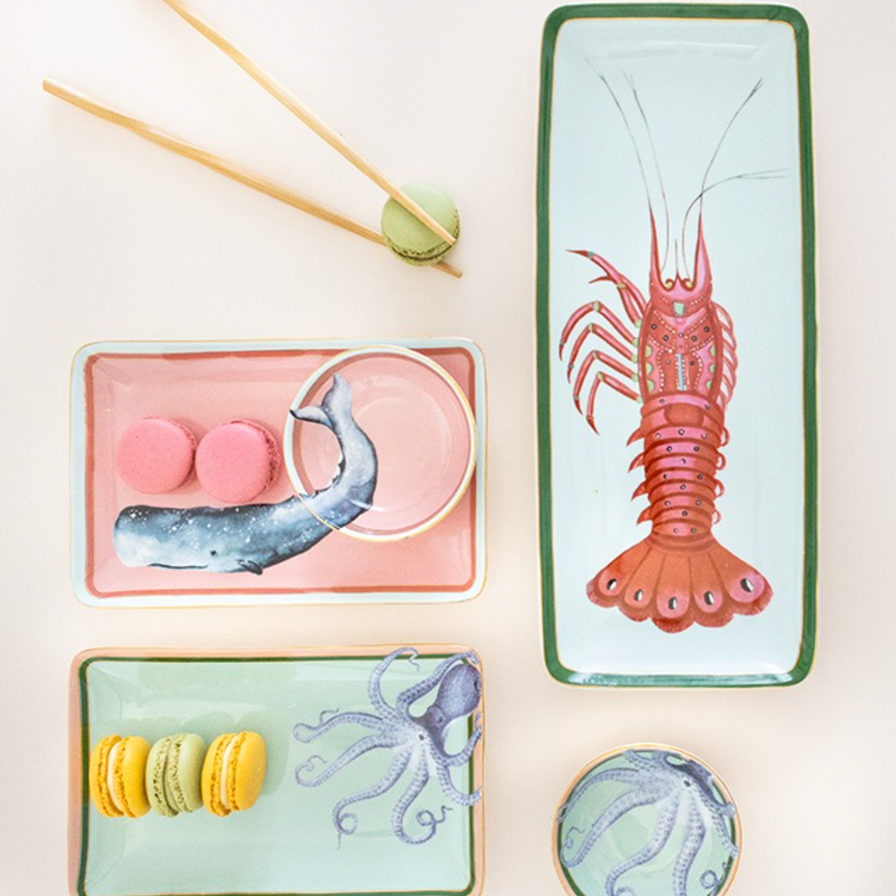 Yvonne Ellen Sushi  Plates & Dip Bowls (Set Of 2)