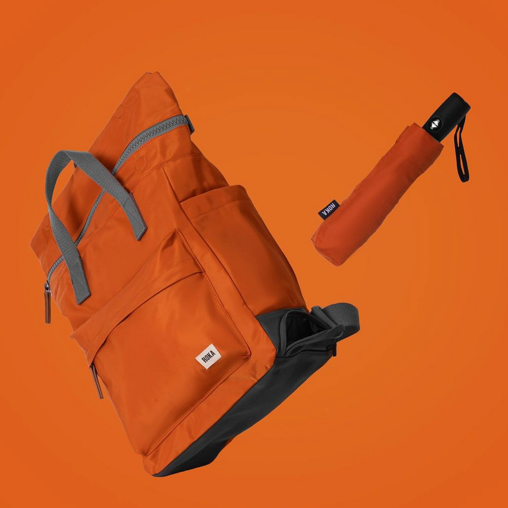 Roka London Waterloo Sustainable Umbrella, Burnt Orange