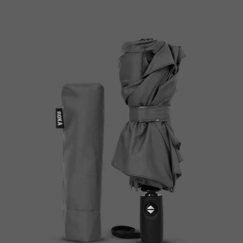Roka London Waterloo Sustainable Umbrella, Graphite