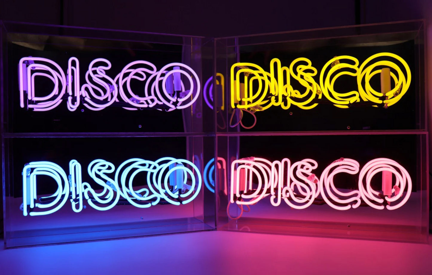 Locomocean Neon Box Sign Disco, Pink