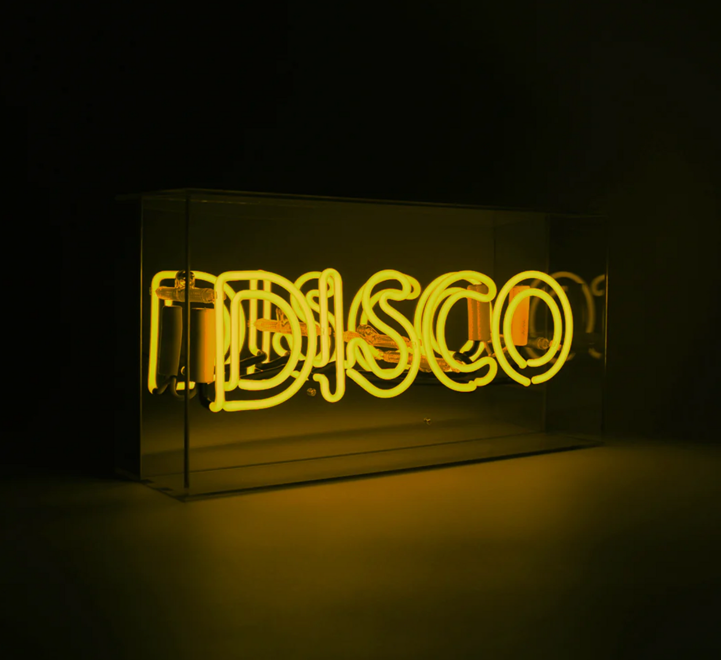 Locomocean Neon Box Sign Disco, Yellow