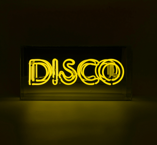 Locomocean Neon Box Sign Disco, Yellow