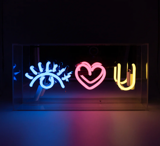 Locomocean Neon Box Sign, Eye Love You