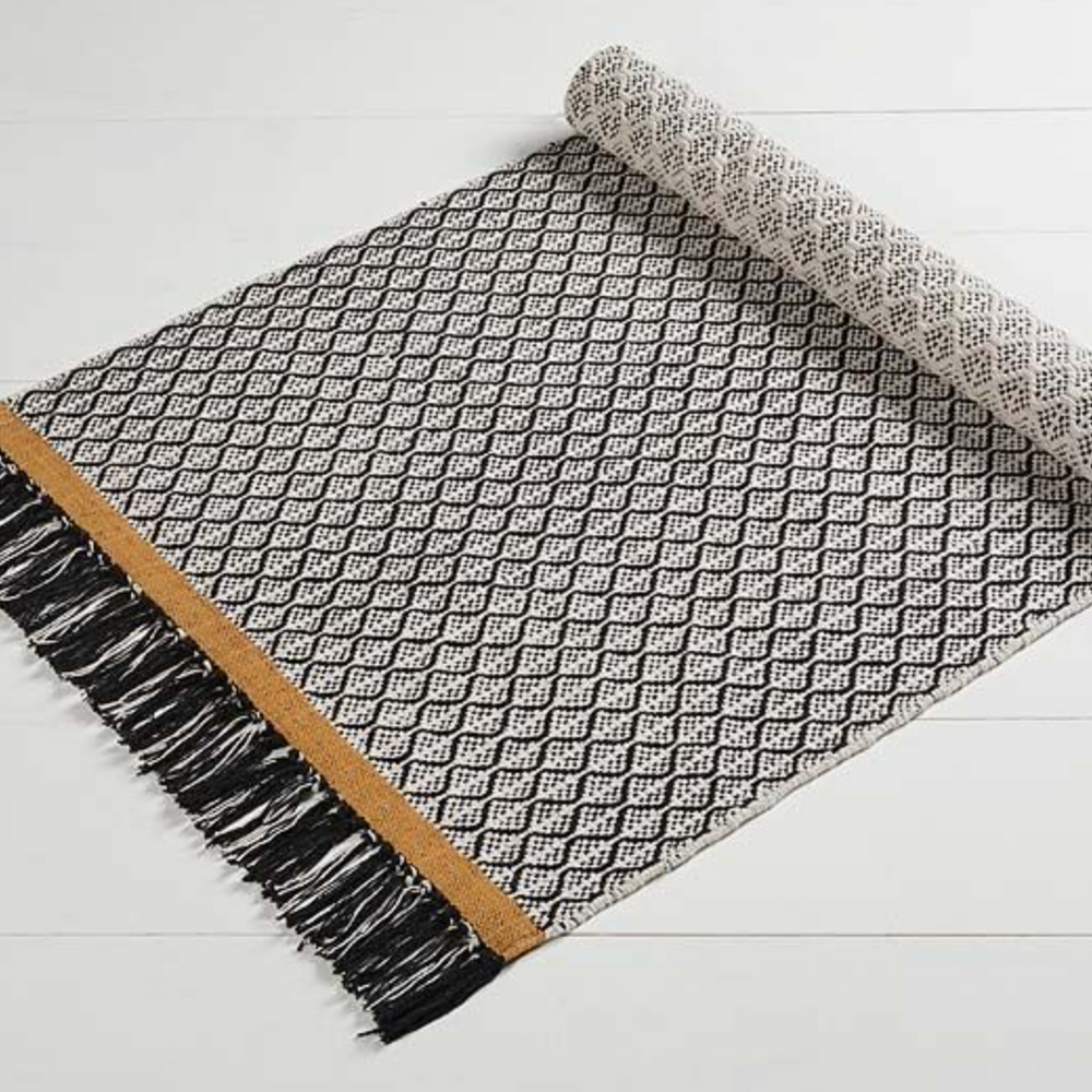 Walton & Co Sahara Cotton Rug, Black