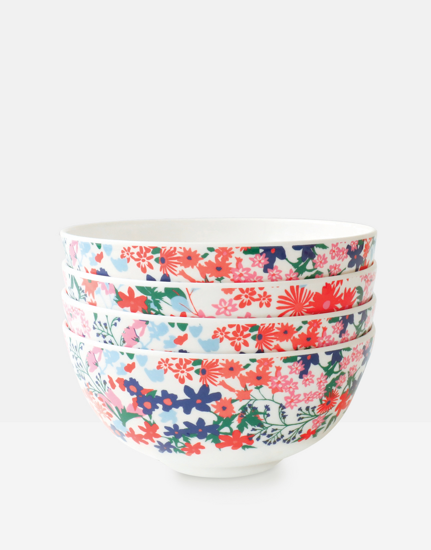 Joules Melamine Picnic Bowls, (Set Of 4)