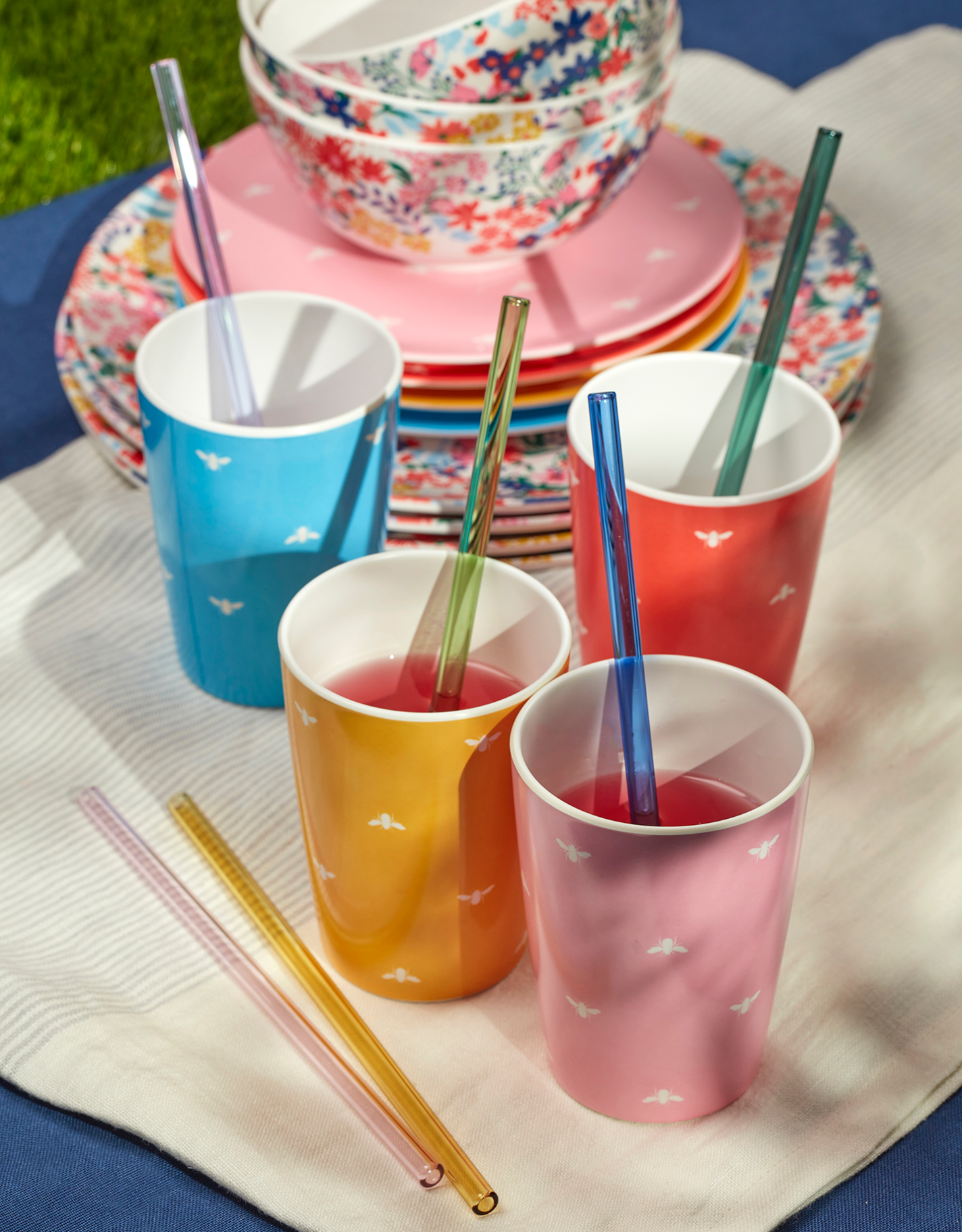 Joules Melamine Picnic Side Plates Set Of 4