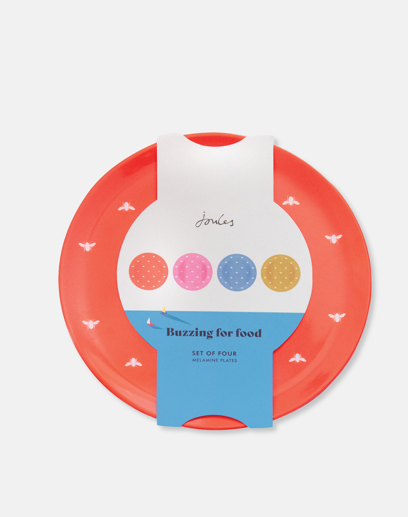 Joules Melamine Picnic Side Plates, (Set Of 4)