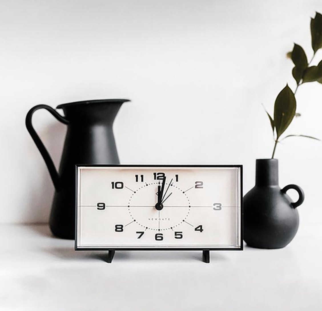 Newgate Wideboy Alarm Clock, Black And White