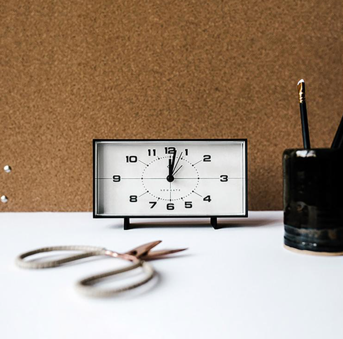 Newgate Wideboy Alarm Clock, Black And White