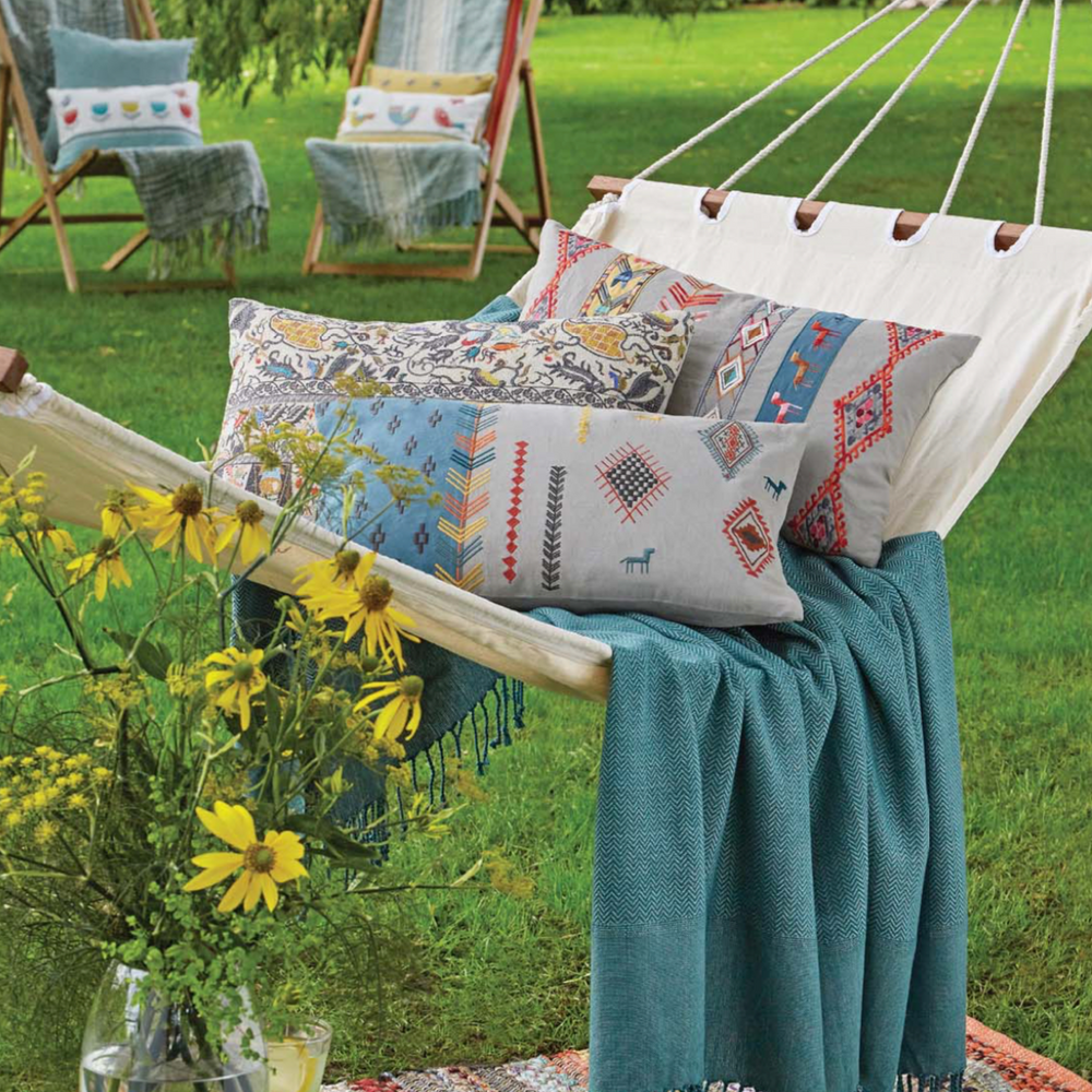 Walton & Co Aztec Chindi Cotton Rug, Red