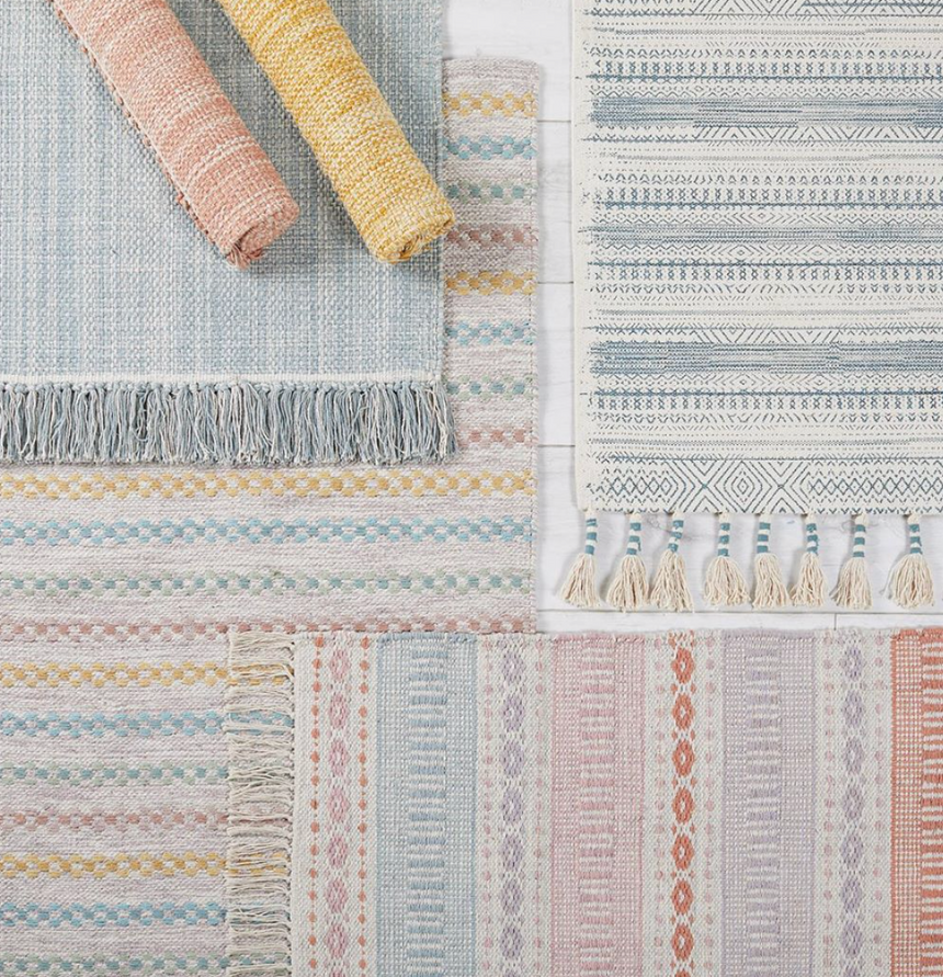Walton & Co Chambray Cotton Rug  Blue de Mer