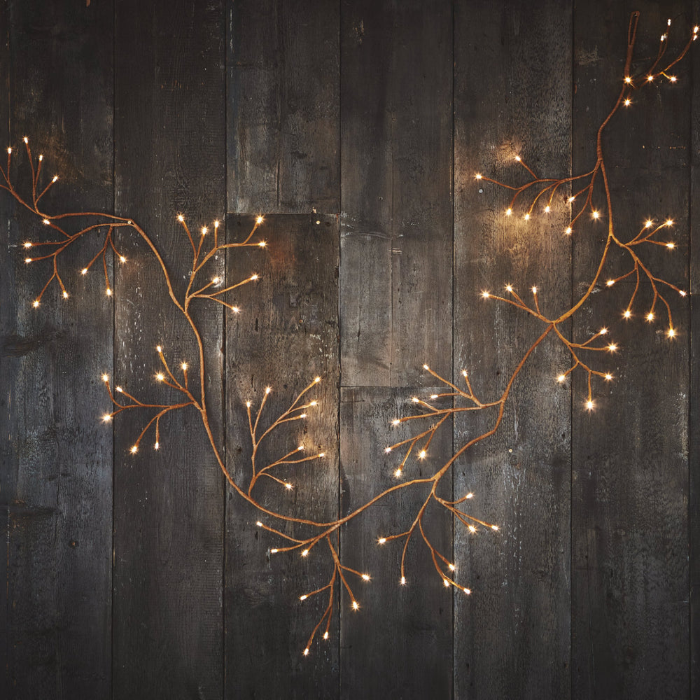 Dual Powered LED Ivy Fairy Light, Brown