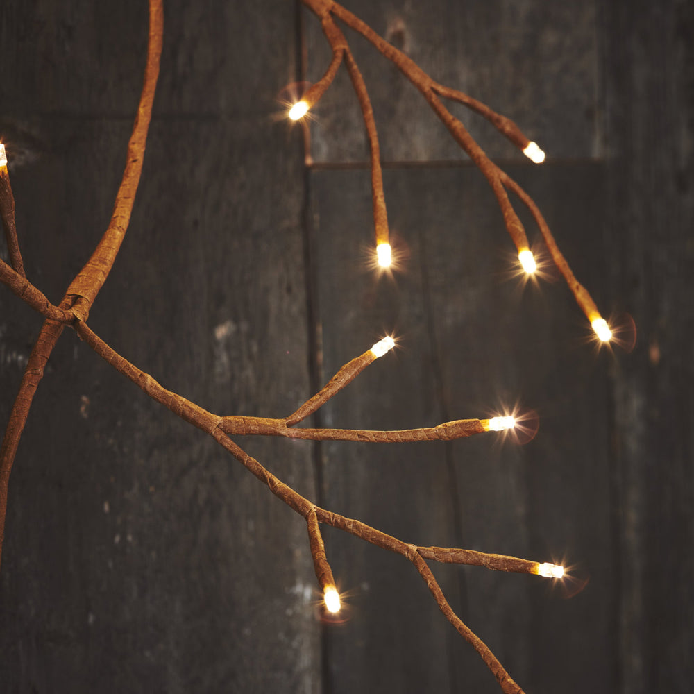 Dual Powered LED Ivy Fairy Light, Brown