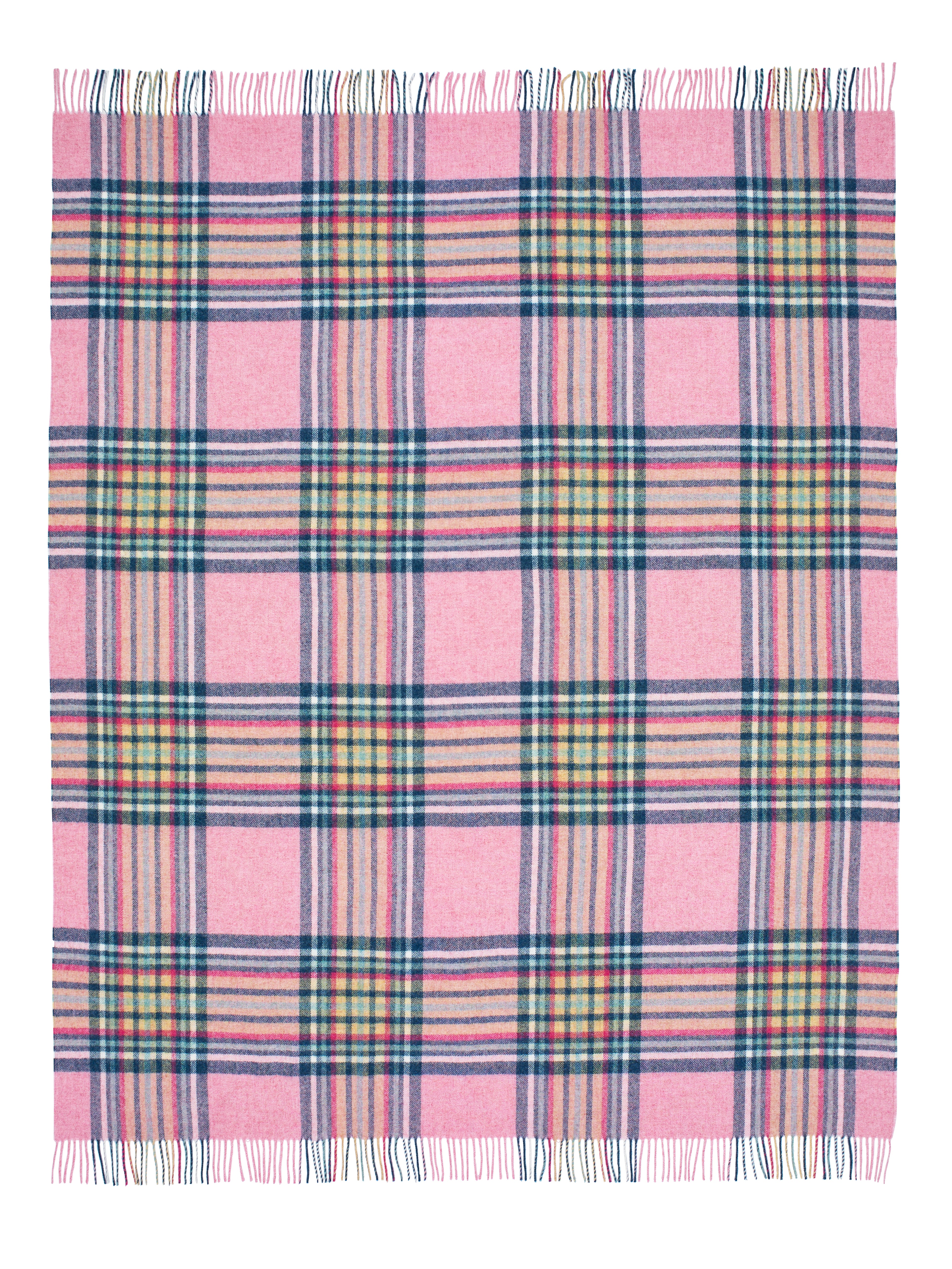 Shetland Pure New Wool - St. Ives Pink - Throw Blanket - high quality Bronte by Moon