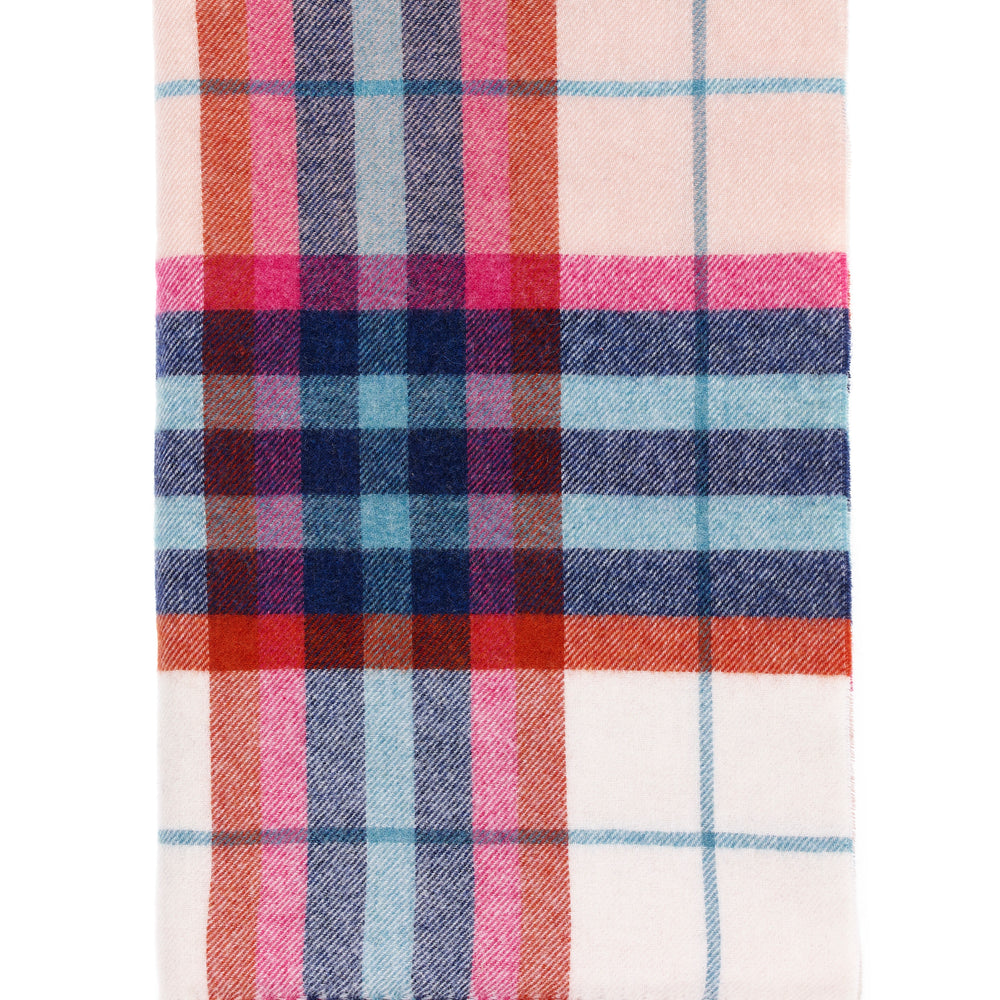 Bronte By Moon Falmouth Shetland Wool Throw, Ivory/ Red