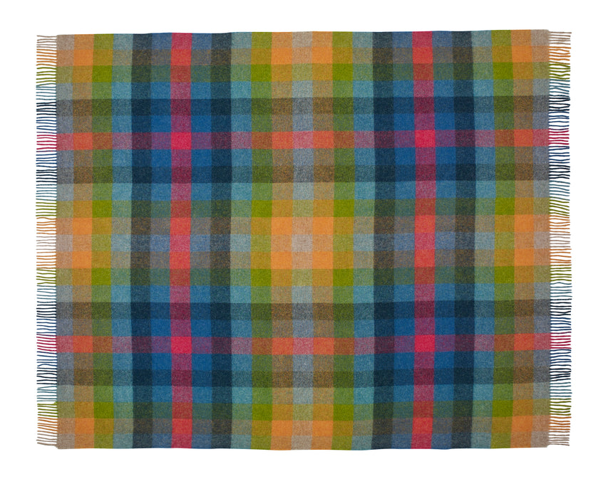 Bronte By Moon Harlequin Shetland Wool Throw, Tutti Frutti