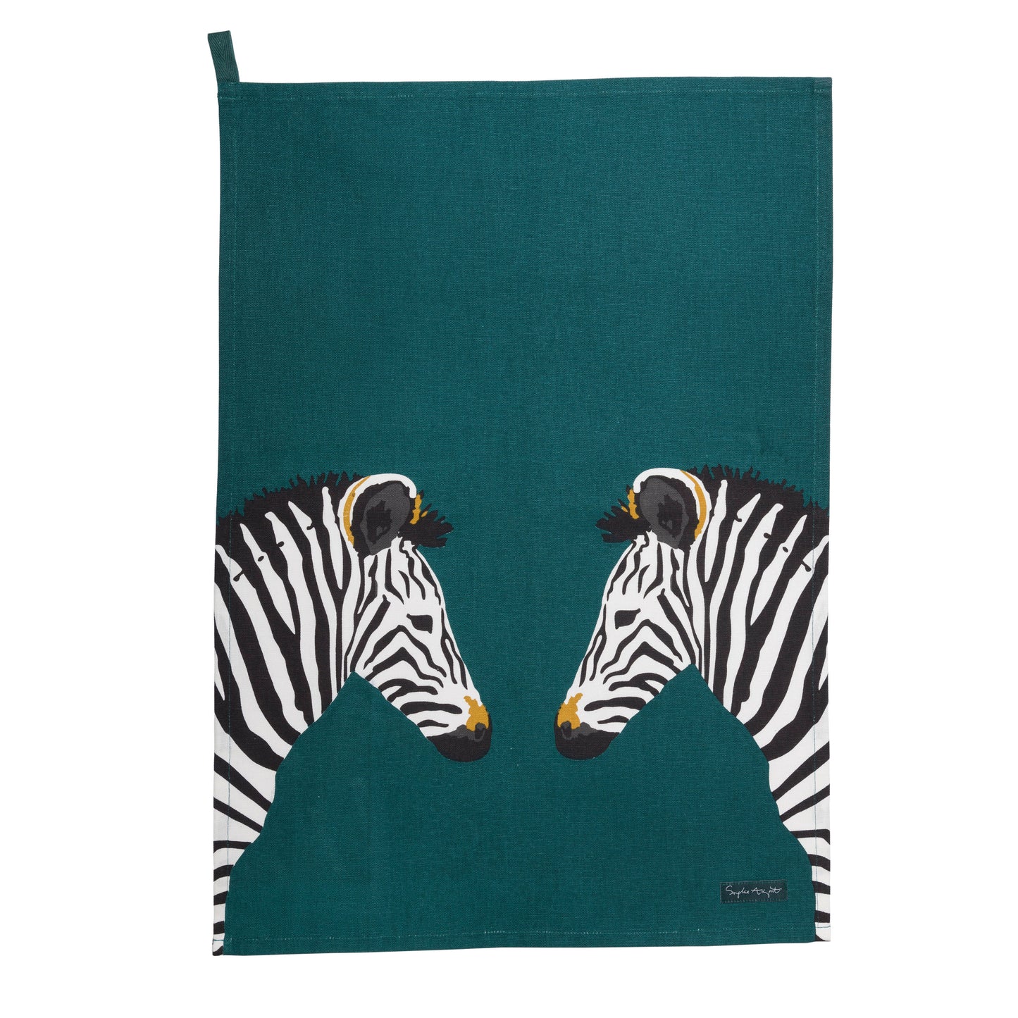 Sophie Allport Tea Towel Zebra, Teal