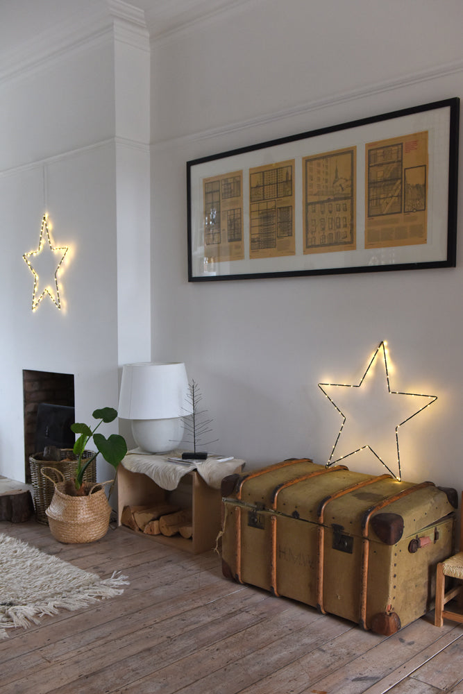 Hanging  LED Star Light, Black(Battery Operated)