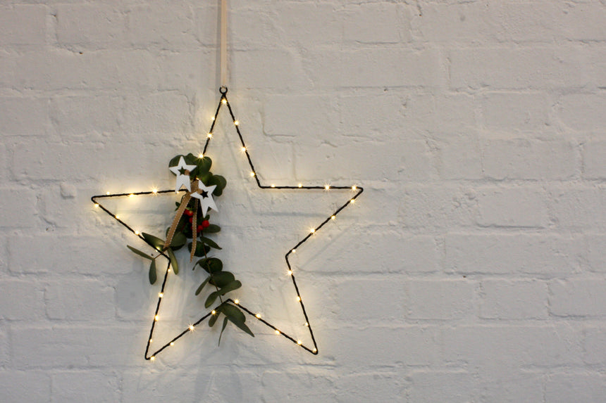 Hanging  LED Star Light, Black(Battery Operated)