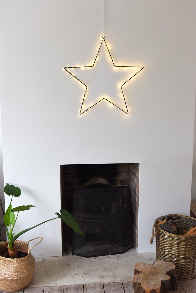 Hanging  LED Star Light, Black(Battery Operated)