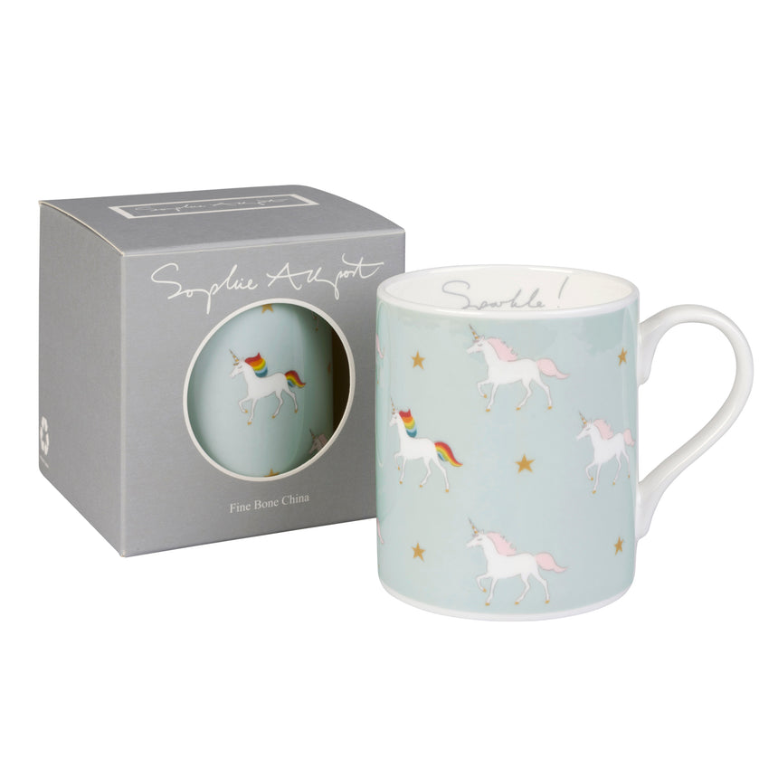 Sophie Allport Large Mug, Unicorn Soft Blue