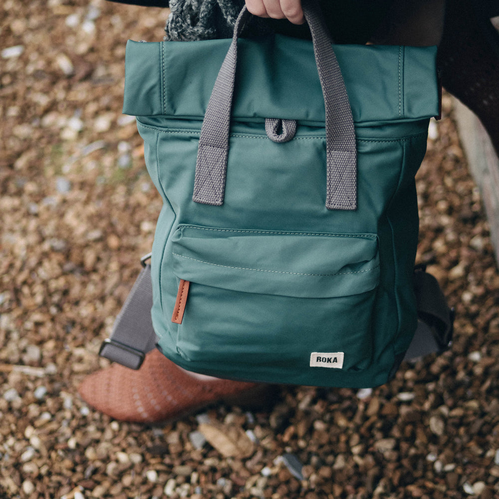 Roka London Canfield B Sustainable Nylon Rucksack, Avocado