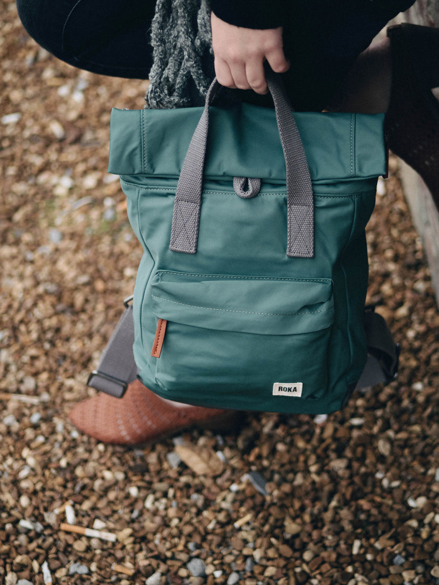 Roka London Canfield B Sustainable Nylon Rucksack, Avocado