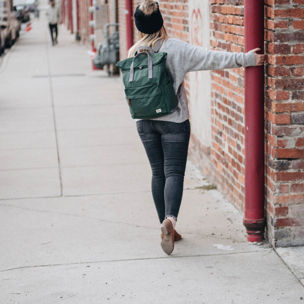 Roka London Canfield B Sustainable Nylon Rucksack, Avocado