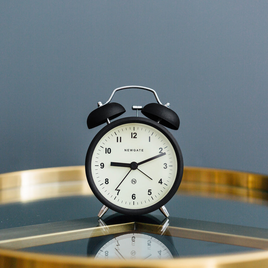 Newgate Charlie Bell Alarm Clock, Matt Black