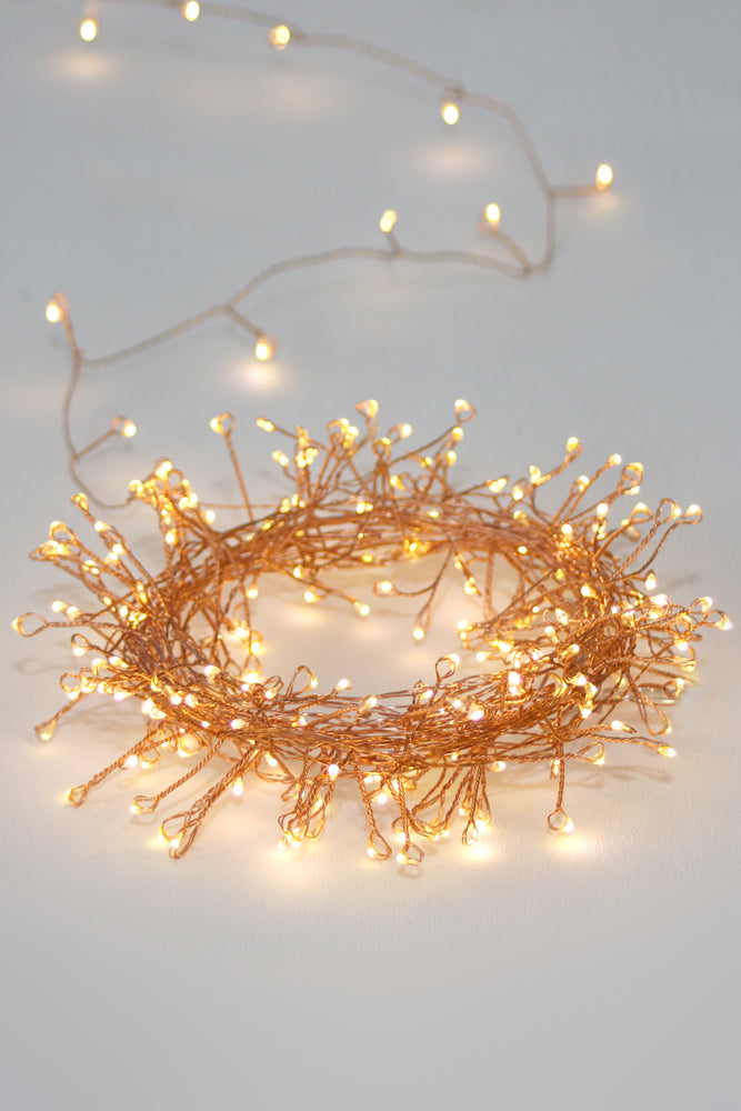 Cluster LED Fairy Lights Copper  (Battery Operated)