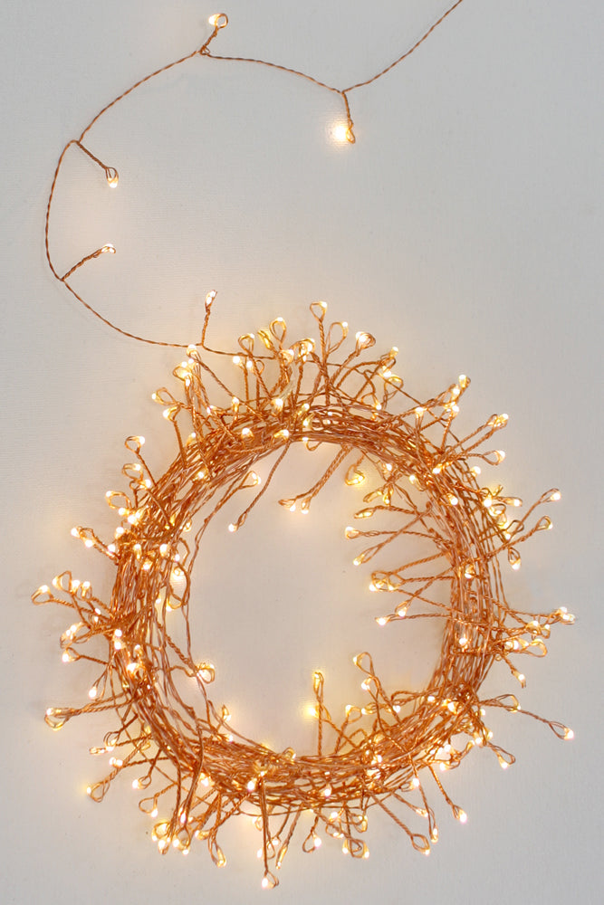 Cluster LED Fairy Lights Copper 20 M (Mains Powered)